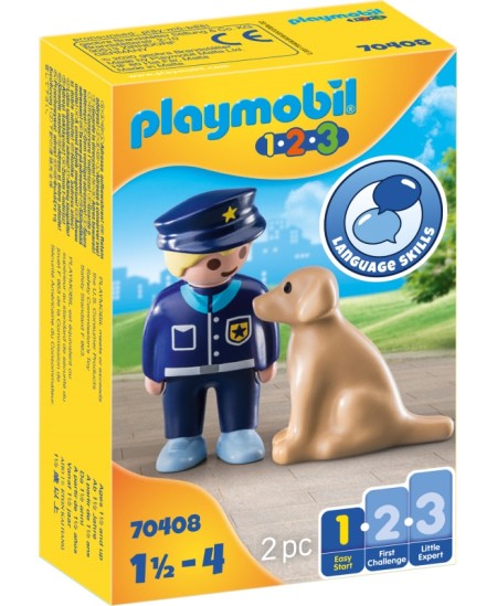 PLAYMOBIL 1.2.3 Policists ar suni, 70408