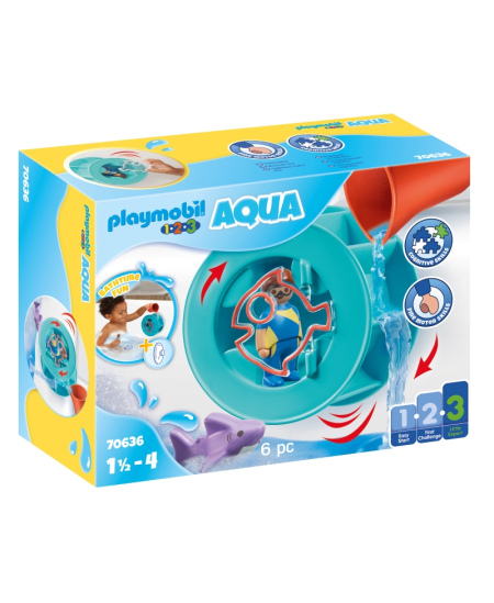PLAYMOBIL 1.2.3 Ūdens atvars ar haizivs mazuli, 70636