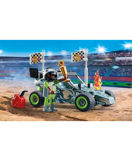 PLAYMOBIL Stunt Show Sacīkšu braucējs ar automašīnu, 71044
