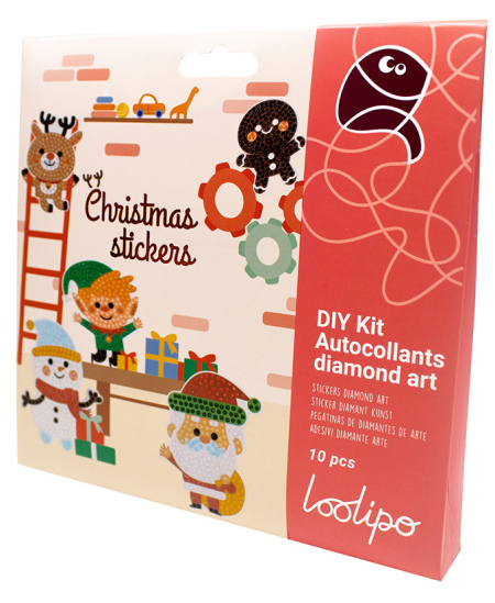 Dimanta Ziemassvētku uzlīmju komplekts LOOLIPO, 10 gab.