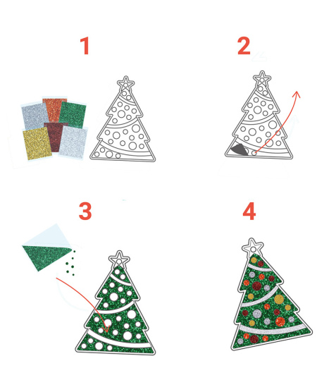 Dekorēšanas komplekts ar spīdumiem LOOLIPO Ziemassvētku dekorācijas, 10 gab.