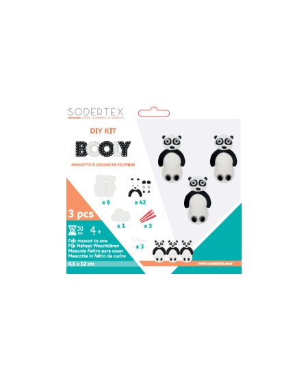 Šūšanas komplekts LOOLIPO Pandas, 3 gab.