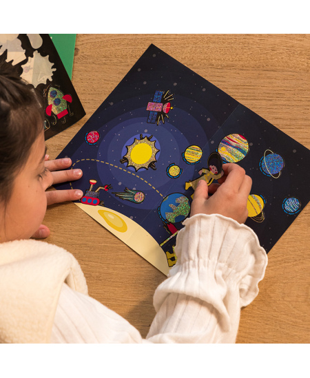 Hologrāfiskas pārnesamās uzlīmes LOOLIPO Kosmoss, 120 gab.