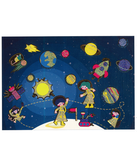 Hologrāfiskas pārnesamās uzlīmes LOOLIPO Kosmoss, 120 gab.