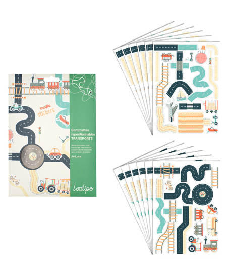 Pārnesamās uzlīmes LOOLIPO Transports, 240 gab.
