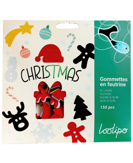 Filca uzlīmes dekorēšanai LOOLIPO Ziemassvētki, 150 gab.