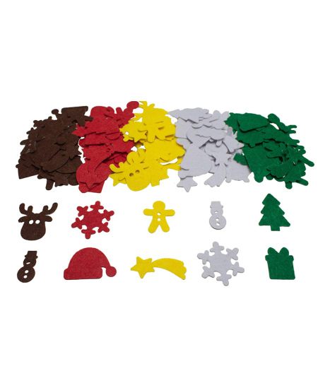 Filca uzlīmes dekorēšanai LOOLIPO Ziemassvētki, 150 gab.