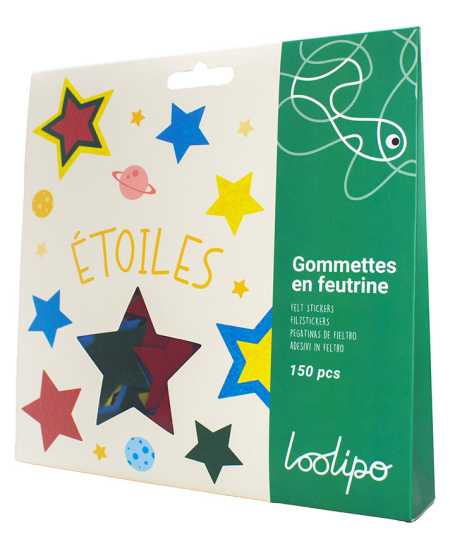 Filca uzlīmes dekorēšanai LOOLIPO Zvaigznītes, 150 gab.