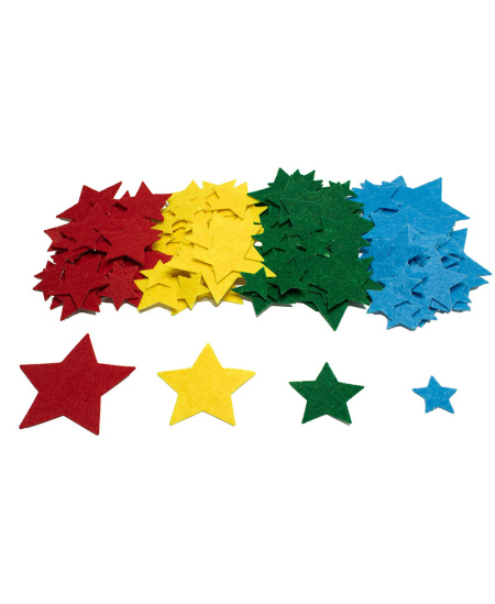 Filca uzlīmes dekorēšanai LOOLIPO Zvaigznītes, 150 gab.