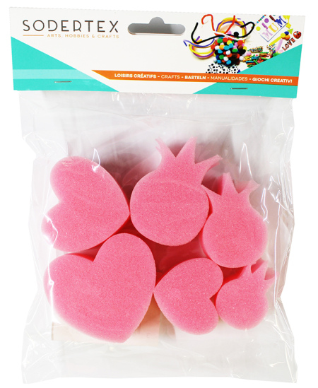 Zīmogi-sūklīši SODERTEX Sirdis, 6 gab.