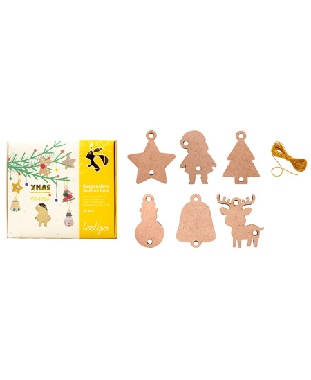 Koka eglītes rotājumu komplekts dekorēšanai LOOLIPO, 50 gab.