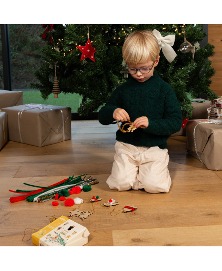 Koka eglītes rotājumu komplekts dekorēšanai LOOLIPO, 50 gab.