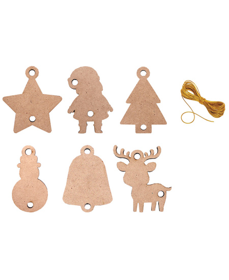 Koka eglītes rotājumu komplekts dekorēšanai LOOLIPO, 50 gab.