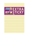 Superlīmveida piezīmju lapiņas STICK´N, 150 × 101 mm, 90 lapas, līnijotas, dzeltenas