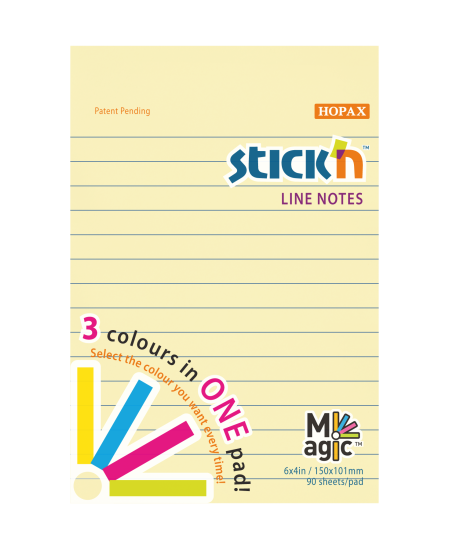 Līmlapiņas STICK´N MAGIC, 150x101 mm, 90 lapas, dažādās pasteļkrāsās