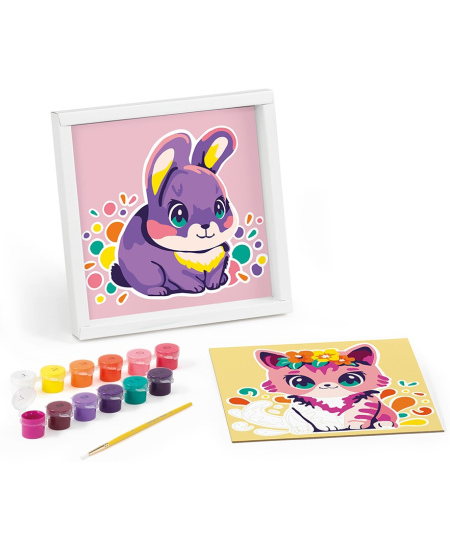 Gleznošana pēc skaitļiem MAPED Creativ Kaķis un trusis, 20x20 cm