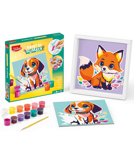 Gleznošana pēc skaitļiem MAPED Creativ Suns un lapsa, 20x20 cm