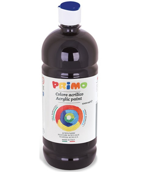 Akrila krāsa PRIMO, melnā krāsā, 1000 ml