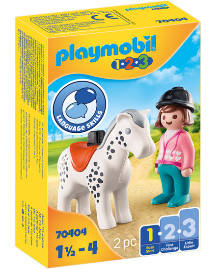 PLAYMOBIL 1.2.3 Jātnieks ar zirgu, 70404