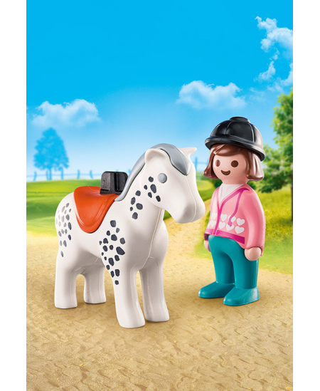 PLAYMOBIL 1.2.3 Jātnieks ar zirgu, 70404