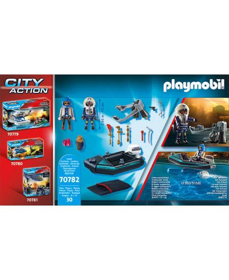 PLAYMOBIL City Action Lidojošais policists ar laupītāju laivā, 70782