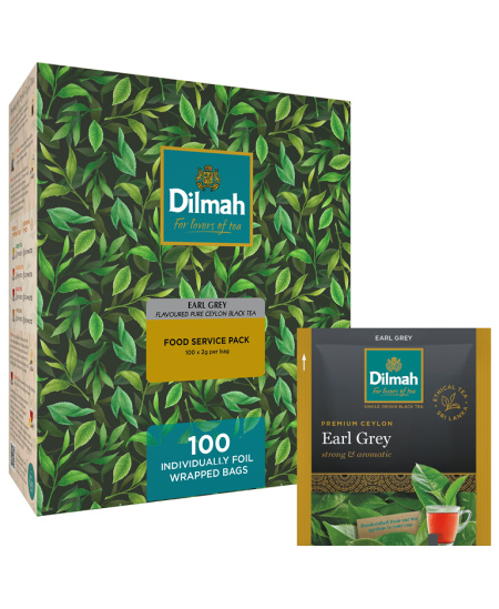 Melnā tēja DILMAH Earl Grey ar bergamotes aromātu, 100 gab.