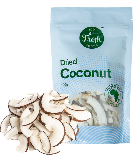 Dabīgi žāvēti kokosriekstu gabaliņi bez cukura TROPICKS, 100 g