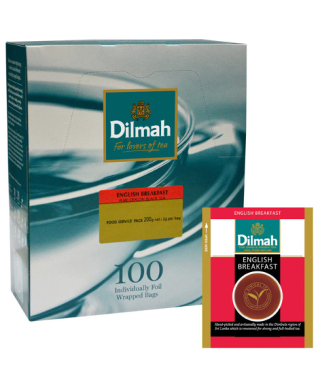 Melnā tēja DILMAH, English Breakfast, 100 gab.