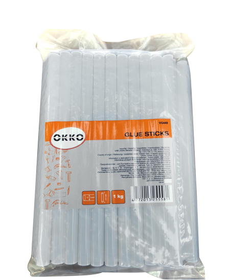 Caurspīdīgas līmes stienīši OKKO, 11,2 x 200 mm, 1 kg
