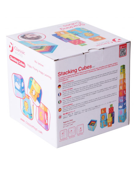 Izglītojoša kubiņu puzle-piramīda CLASSIC WORLD, 10 klucīši