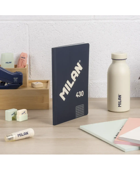 Piezīmju grāmatiņa ar rūtiņām MILAN, A5, 48 lapas, zila