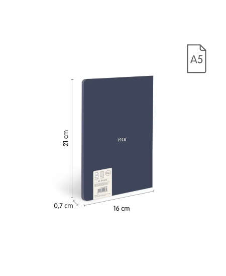 Piezīmju grāmatiņa ar rūtiņām MILAN, A5, 48 lapas, zila