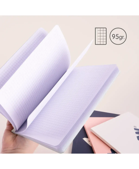 Piezīmju grāmatiņa ar rūtiņām MILAN, A5, 48 lapas, zila