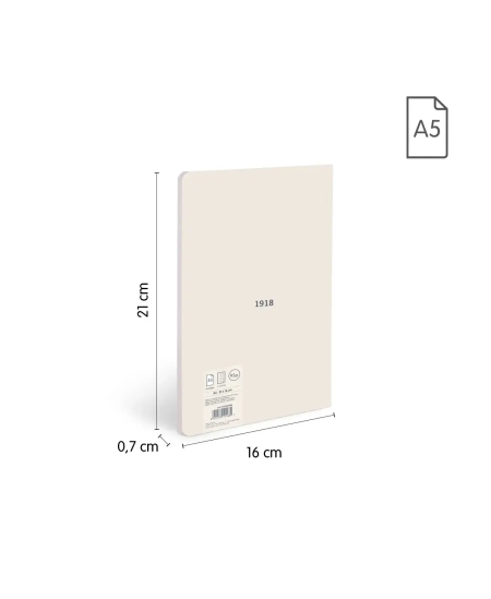 Piezīmju grāmatiņa ar rūtiņām MILAN, A5, 48 lapas, bēša