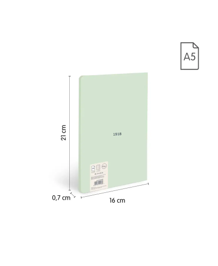 Piezīmju grāmatiņa ar rūtiņām MILAN, A5, 48 lapas, zaļa