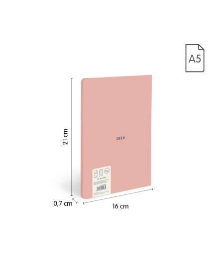 Piezīmju grāmatiņa ar rūtiņām MILAN, A5, 48 lapas, rozā