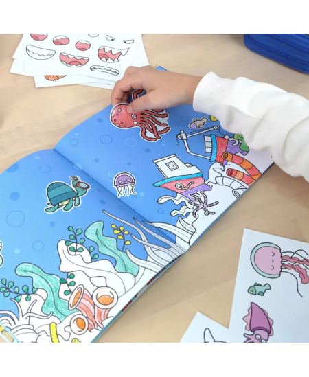 Krāsojamā grāmatiņa MILAN Blue Odissey, ar uzlīmēm