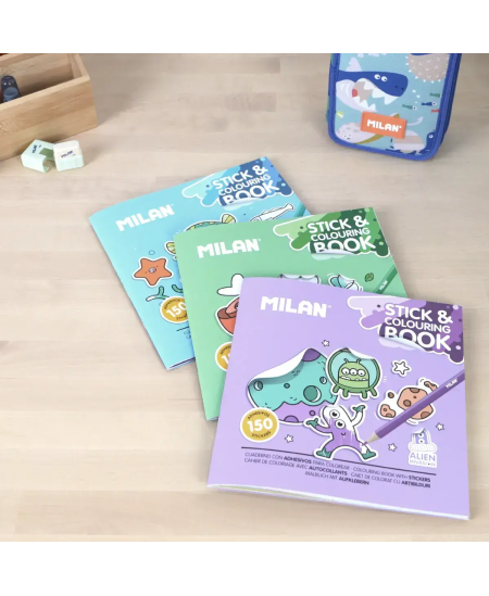Krāsojamā grāmatiņa MILAN Blue Odissey, ar uzlīmēm