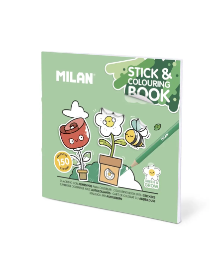 Krāsojamā grāmatiņa MILAN Green & Grow, ar uzlīmēm