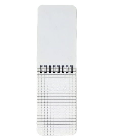 Piezīmju blociņš SM-LT ART, 125x75 mm, 48 lapas, ūdensizturīgs, ar šūnām, ar spirāli augšpusē