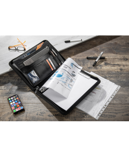 Dokumentu soma SOMERSET, A4, ar rāvējslēdzēju, melna