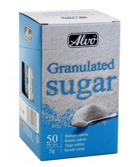 Cukurs ALVO, iepakojumā pa 5 g, 50 gab.