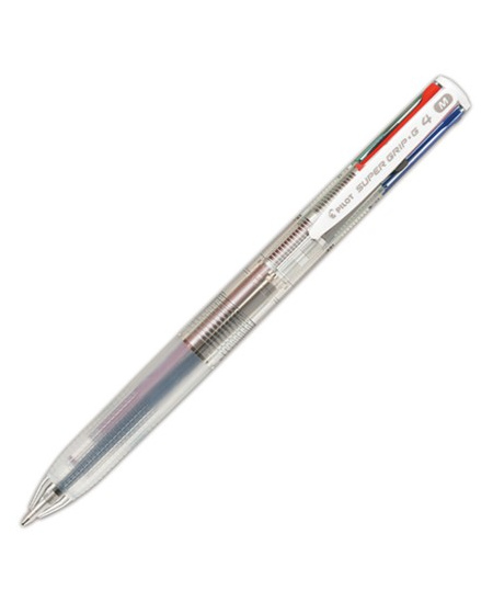 Četrkrāsu lodīšu pildspalva PILOT super grip G, caurspīdīga