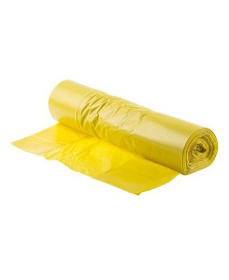 Atkritumu maisi, 30 litri, rullī 50 gab., biezums 8 µm, HDPE, dzelteni