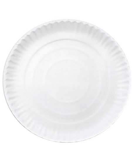 Vienreizlietojamie papīra šķīvji, 25 cm, balti, 100 gab.