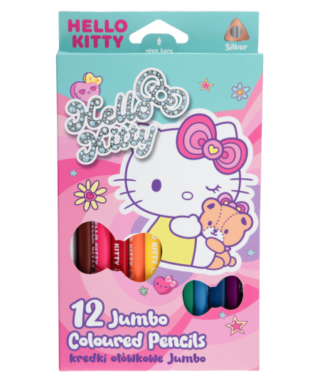 Krāsainie zīmuļi HELLO KITTY Pastel Jumbo, 12 krāsas