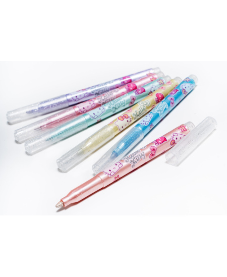 Spīdīgie marķieri HELLO KITTY Pastel, 6 pasteļtoņu krāsas