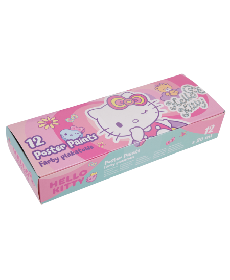 Guaša krāsas HELLO KITTY Pastel, 12 krāsas pa 20 ml