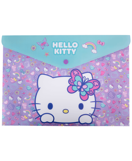 Mape (aploksne) HELLO KITTY Pastel, ar spraudni, A4