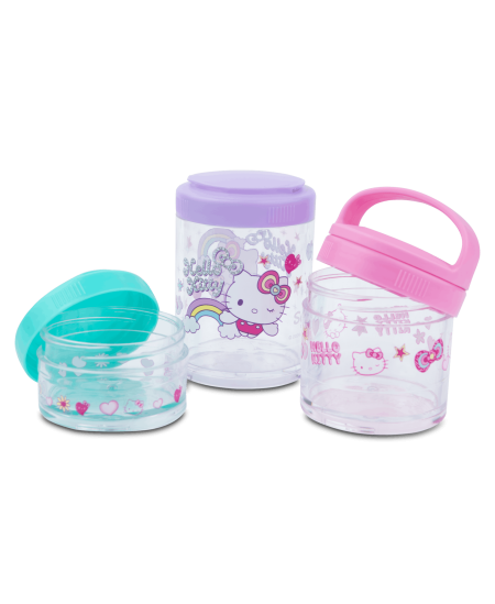 Apaļa uzkodu kastīte HELLO KITTY Pastel, 3 nodalījumi